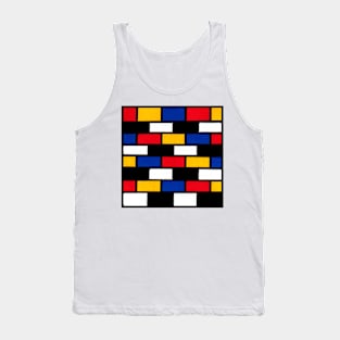 Mondrian Inspired Geometric Abstract Acrylic Painting VIII Tank Top